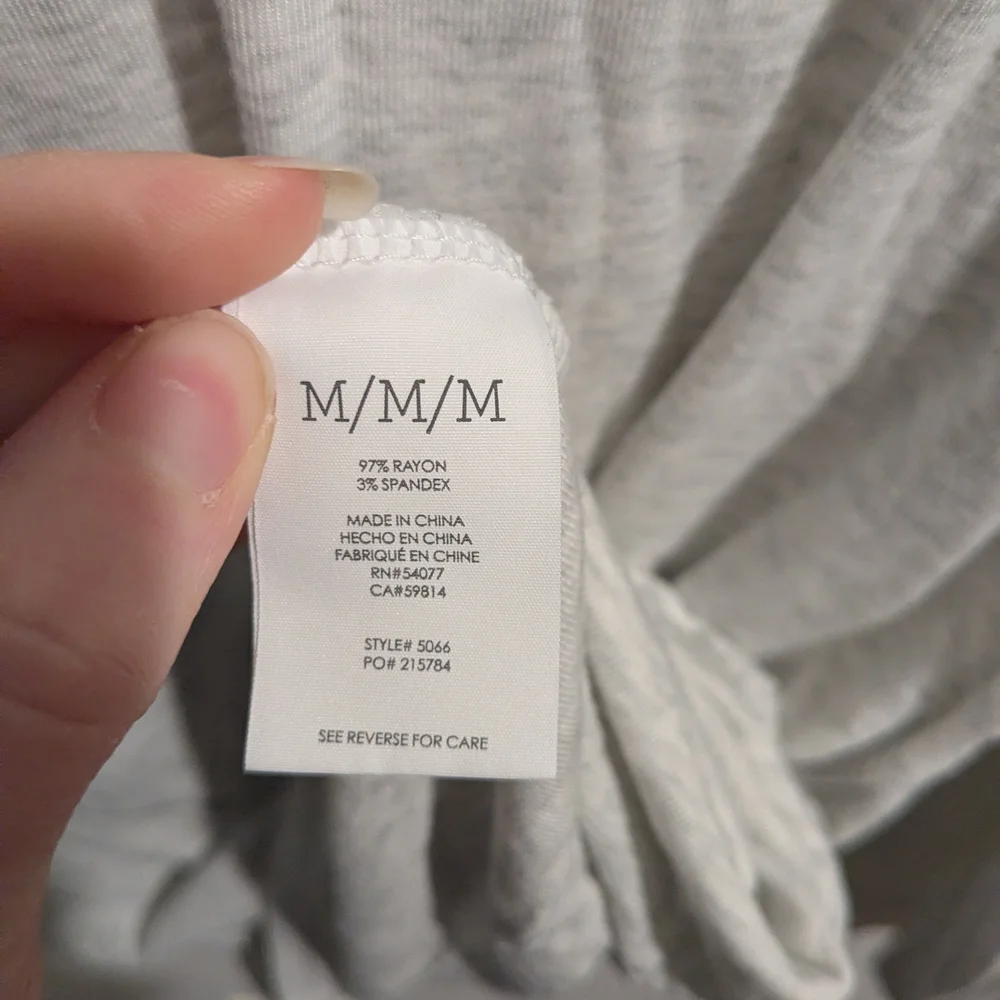 CAbi Style #5066 Heathered Gray Double V-Neck Tee - Picture 2 of 2